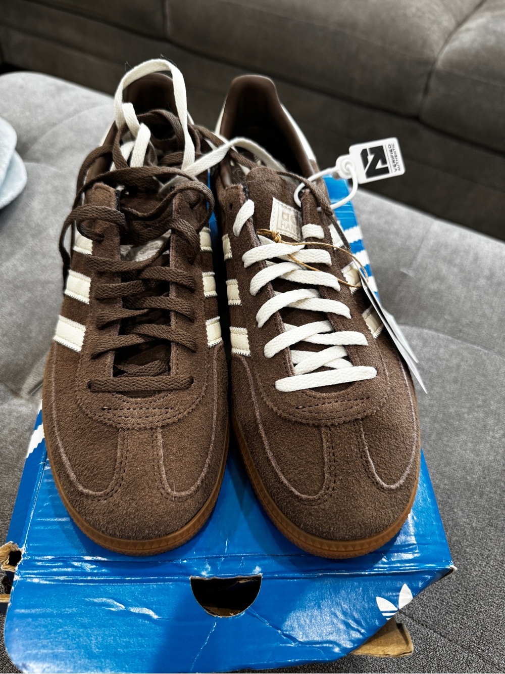 adidas Spezial Suede Sneakers — Brown & White with Gum Sole - Picture 2 of 3